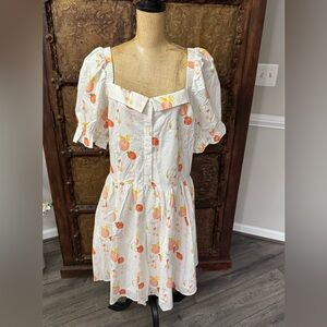 Ivy City Co Floral White Dress with Orange Accents‎ 16